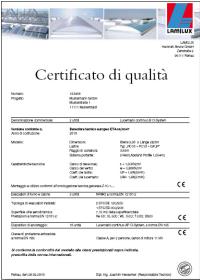 Certificato di qualità LAMILUX